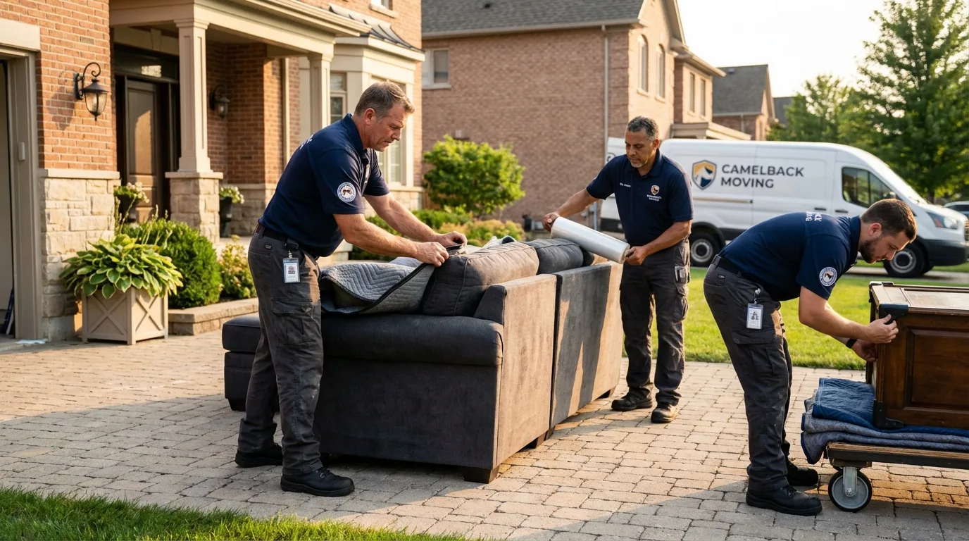 Large estate moving crew wrapping furniture in Troy, TN