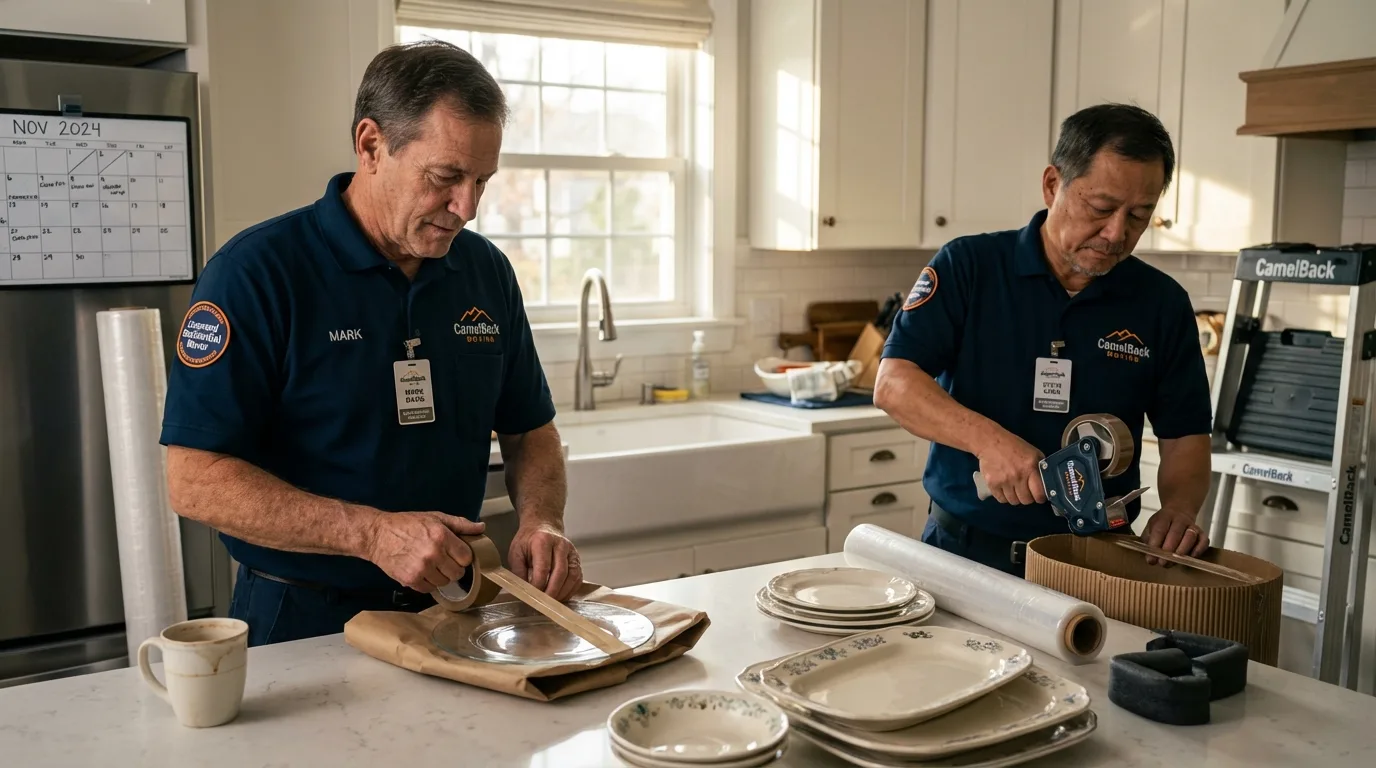 Professional crew packing kitchen dishware in Troy, TN